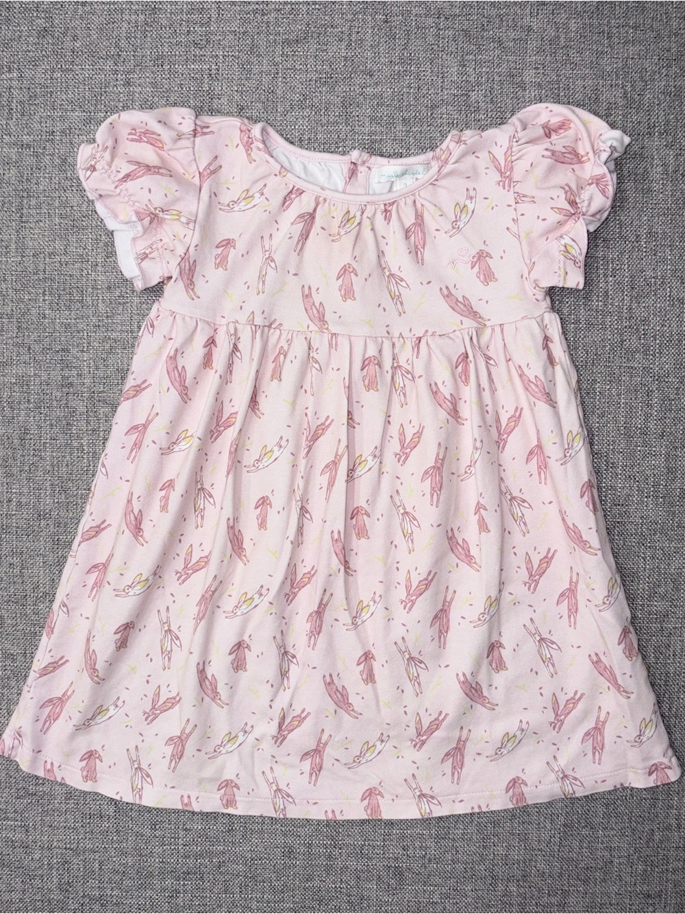 Marie Chantal size 3 Pima cotton dress with a sweet bunny print VGUC